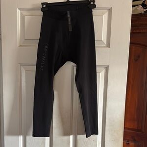 Black Leggings with Tapered Legs and Elastic Waistband